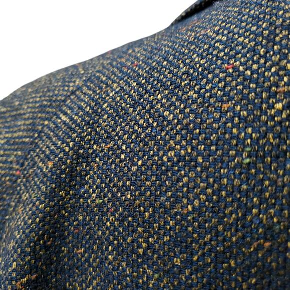 Vintage Leavitt Green Wool Long Trench Coat Overcoat  52" chest x 39.5" length - Picture 10 of 16